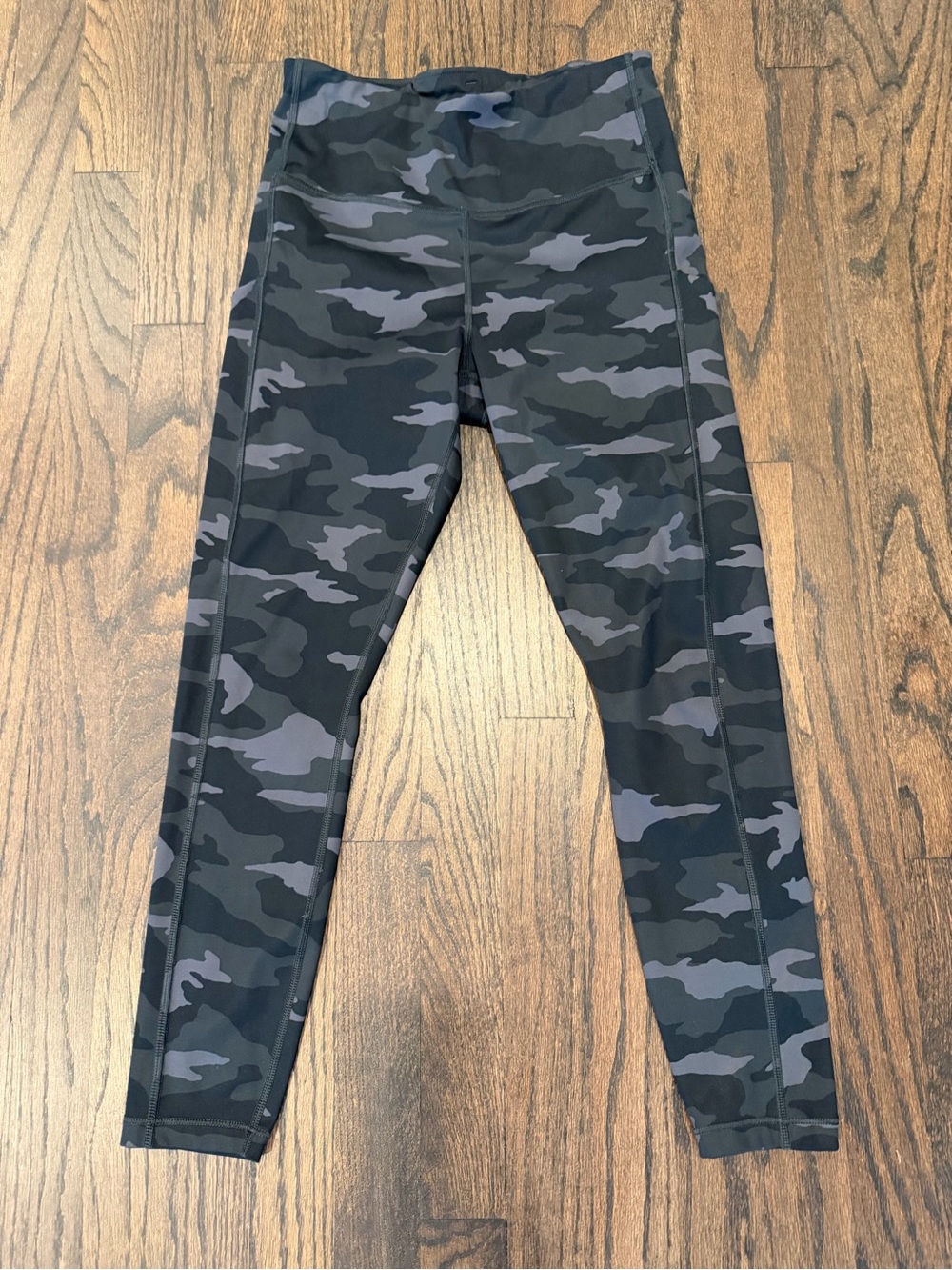 Athleta Black and Gray Camo High-Rise Leggings